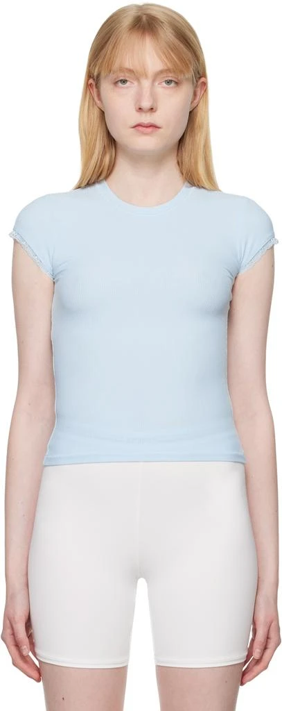 SKIMS Blue Soft Lounge Lace T-Shirt 1
