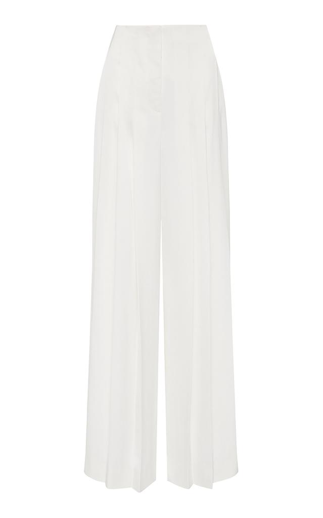 Aje Aje - Estrade Pleated Poplin Wide-Leg Pants - White - AU 14 - Moda Operandi