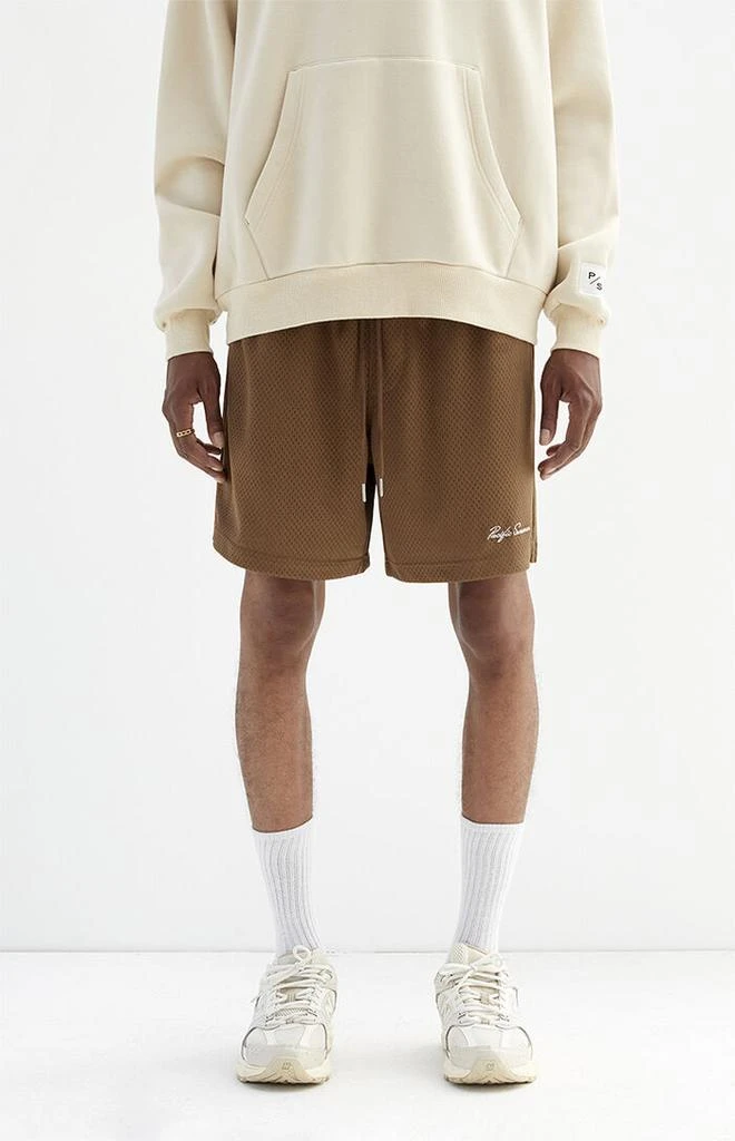 PacSun Brown Mesh Basketball Shorts 2