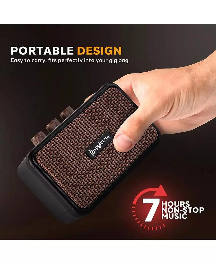 Pyle 5W Portable Mini Electric Guitar Amplifier for Desktop Practice 3