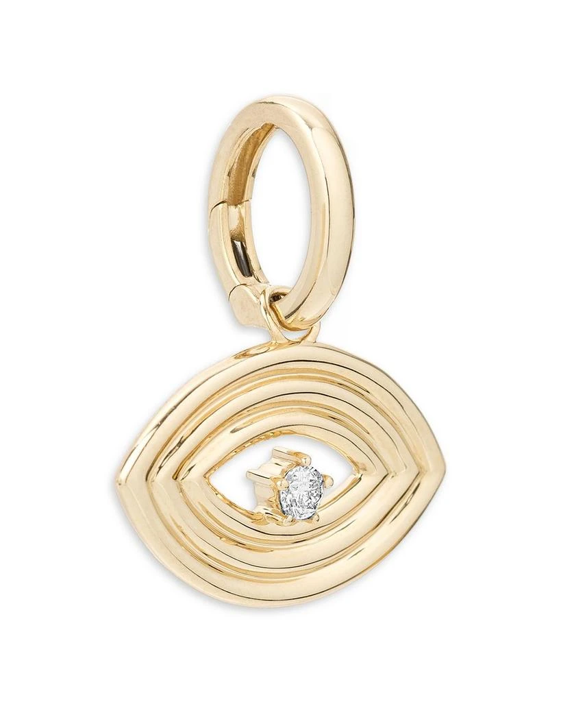 Adina Reyter 14K Yellow Gold Groovy Diamond Evil Eye Pendant 2
