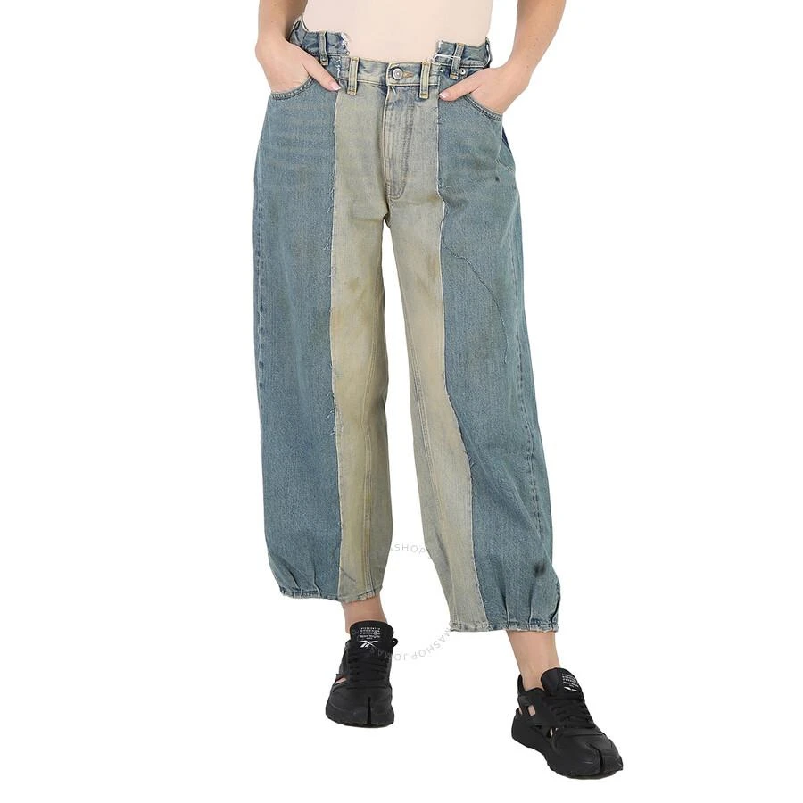 MAISON MARGIELA Dirty Denim Panelled Cut-Out Detailed Jeans 1