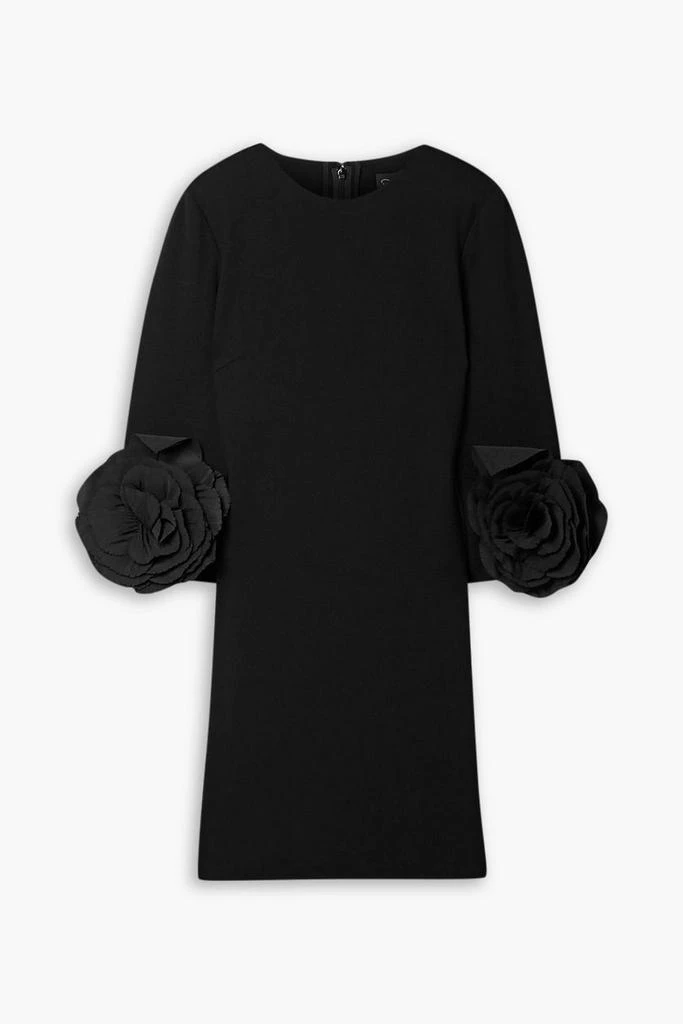 Oscar de la Renta Appliquéd silk-trimmed wool-blend jersey mini dress 1