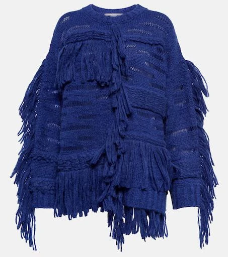 Stella McCartney Fringed alpaca wool-blend sweater 1