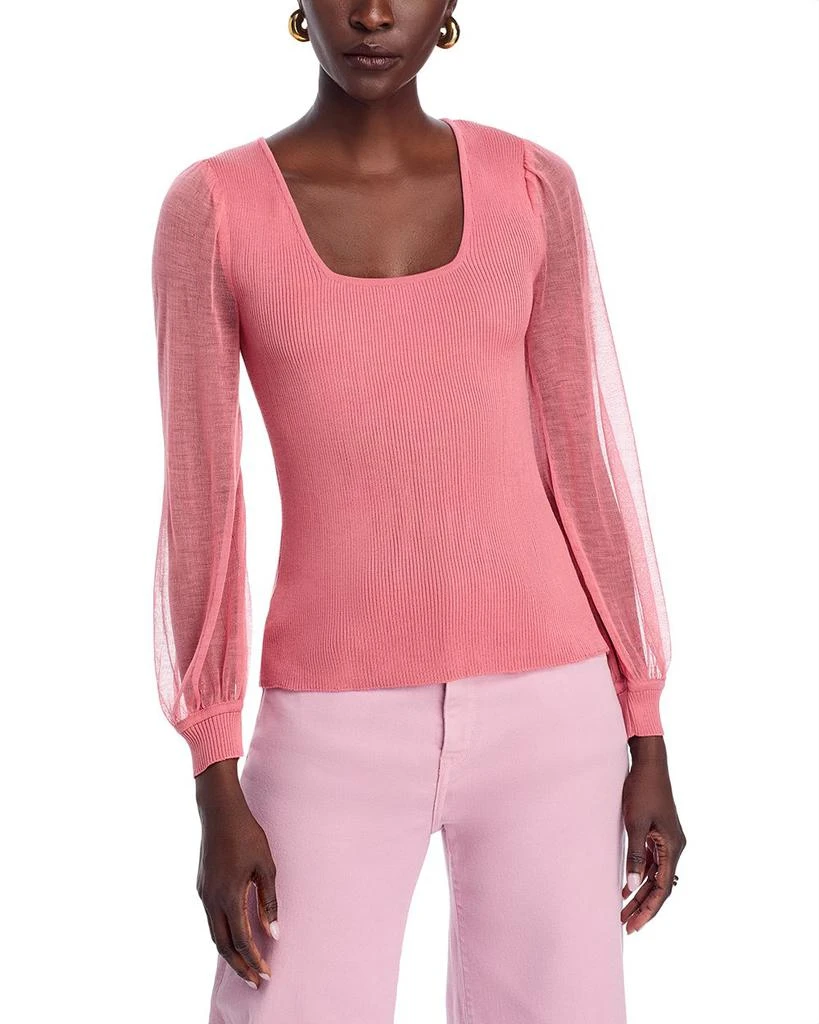 Misook Sheer Sleeve Sweater 1