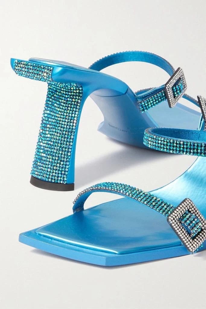 BENEDETTA BRUZZICHES Ewa crystal-embellished silk-satin mules 4