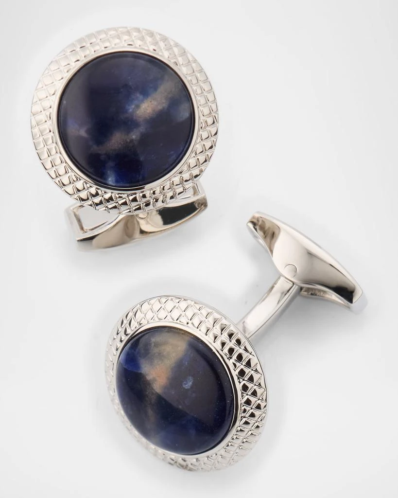 Tateossian Men
s Cabochon Sodalite Round Cufflinks 1