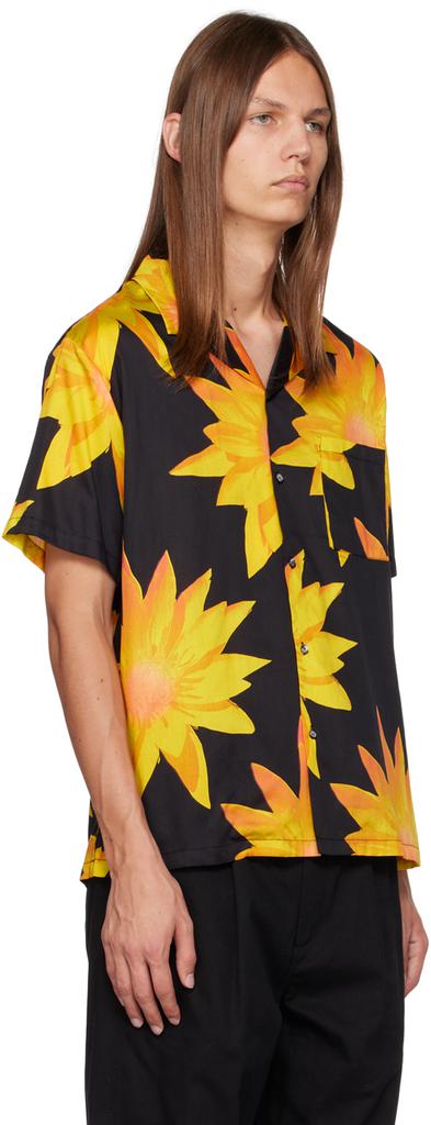Double Rainbouu Black & Orange Printed Shirt