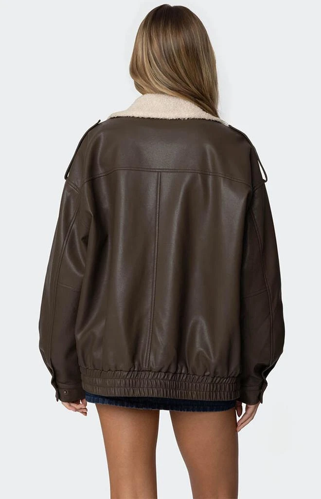 Edikted Ann Oversized Faux Leather Jacket 5