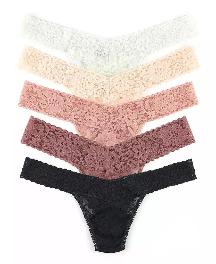 Hanky Panky Women's Daily Lace Low Rise Thong Underwear 5 pack 1