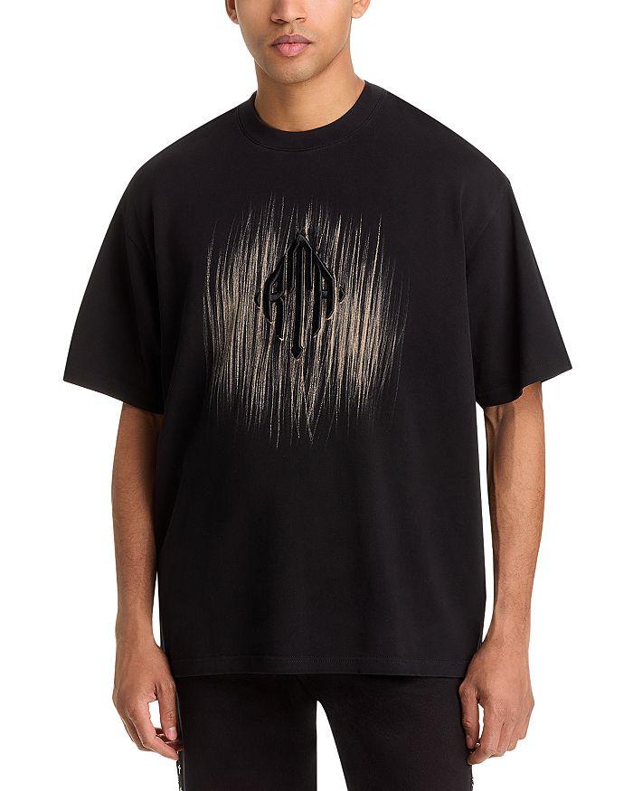 RTA Oversized Fit Colin Black Etched Monogram Tee
