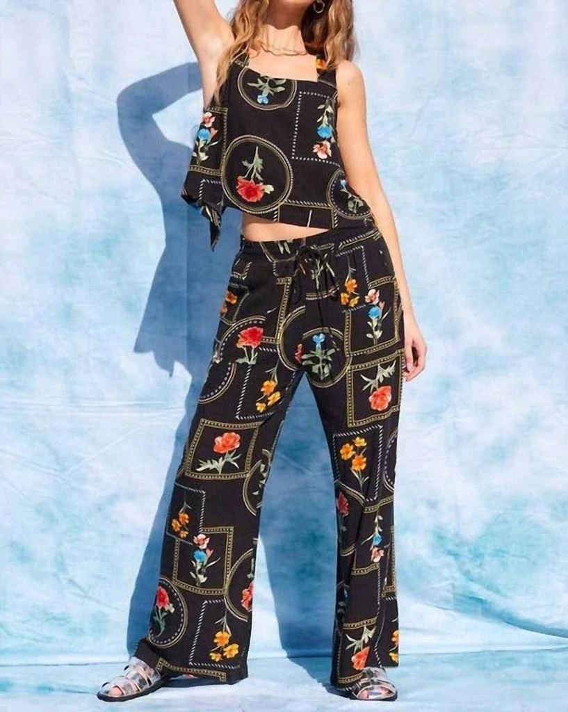 Illa Illa Illa Illa - Printed Open Back Top And Pants Set 3