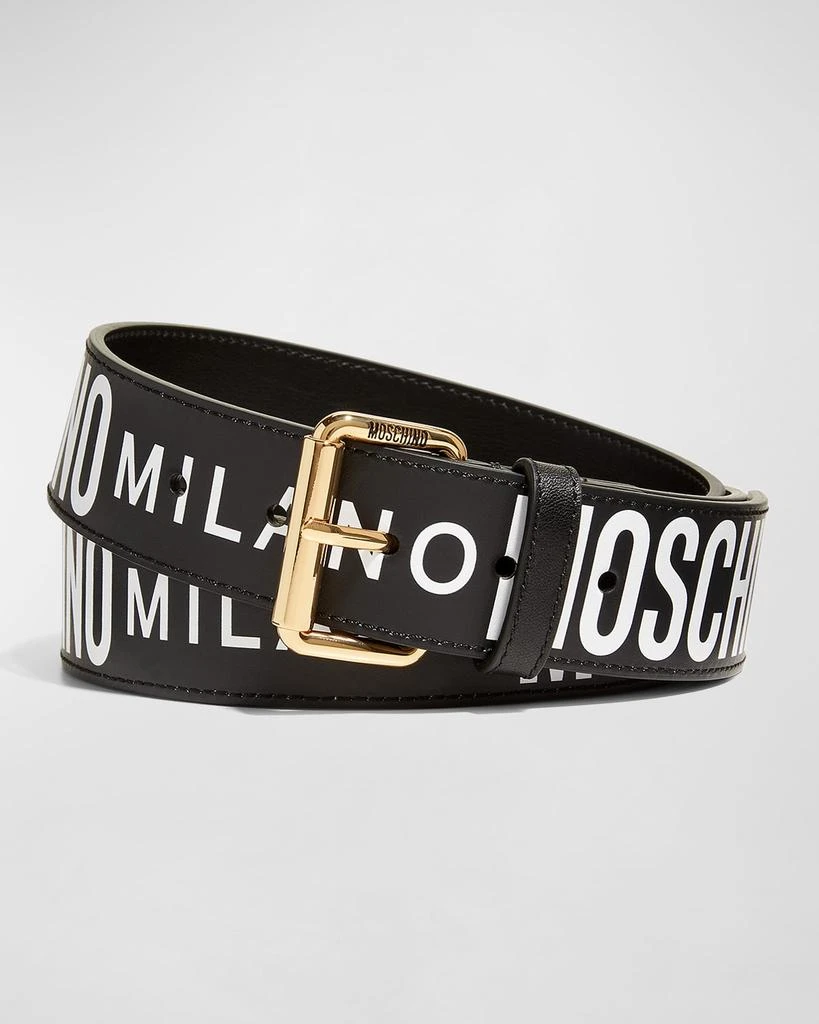 Moschino Men's Leather Logo Belt 1