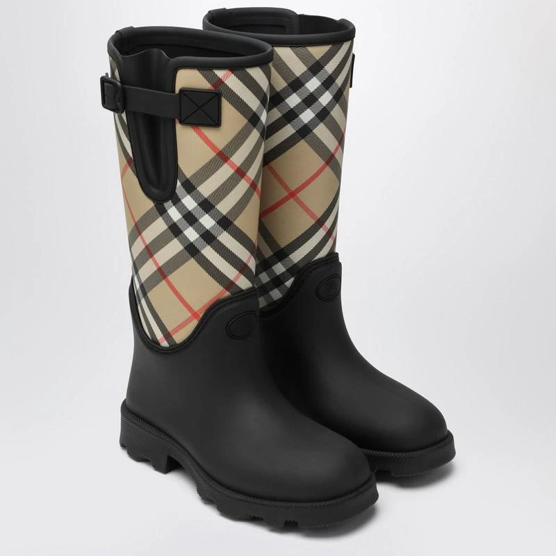 Burberry Tall black Marsh Stamp rubber boots 2