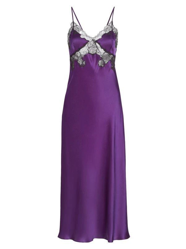 Josie Lolita Silk Lace Midi Slip Dress 5