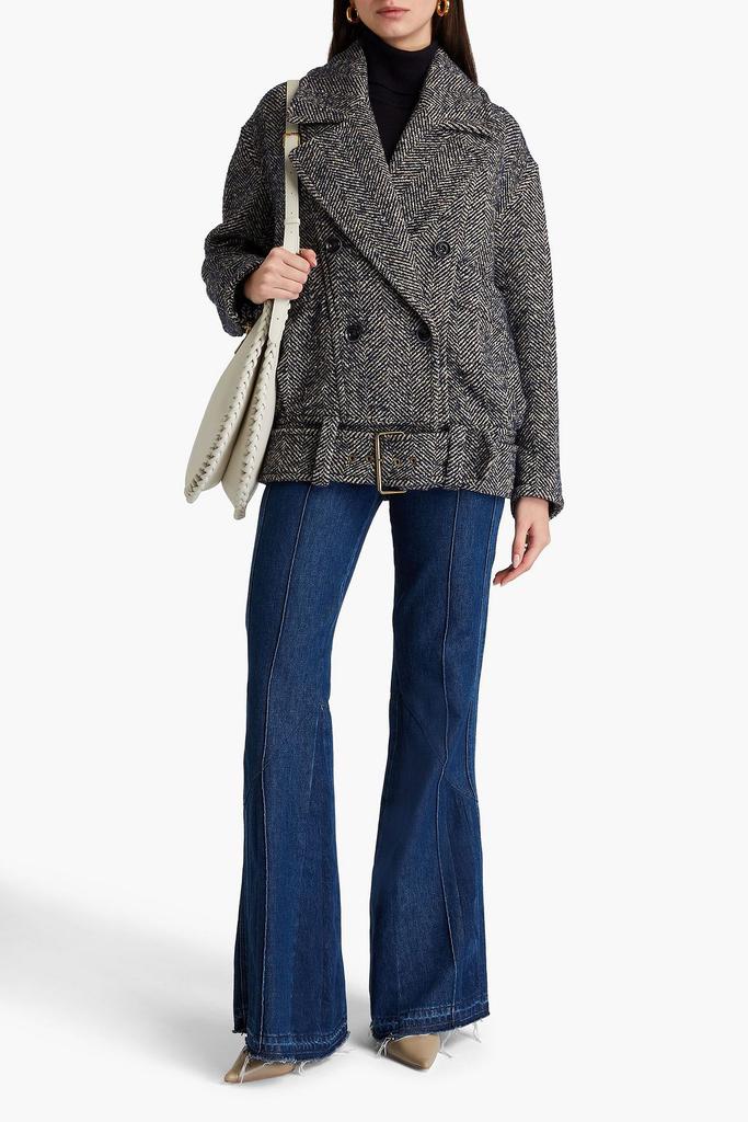 Zimmermann Double-breasted herringbone tweed coat