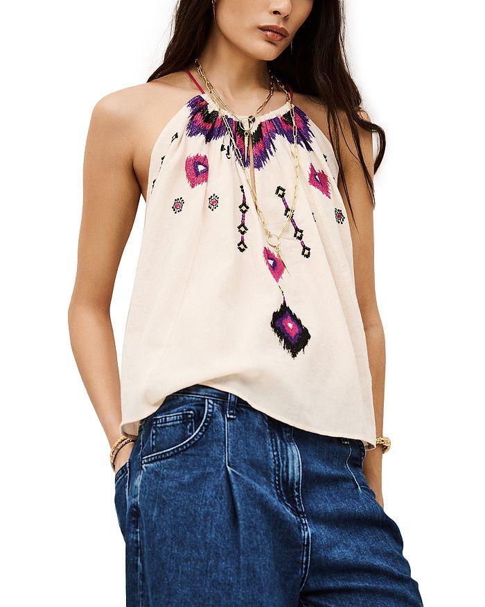 ba&sh Pela Embroidered Top