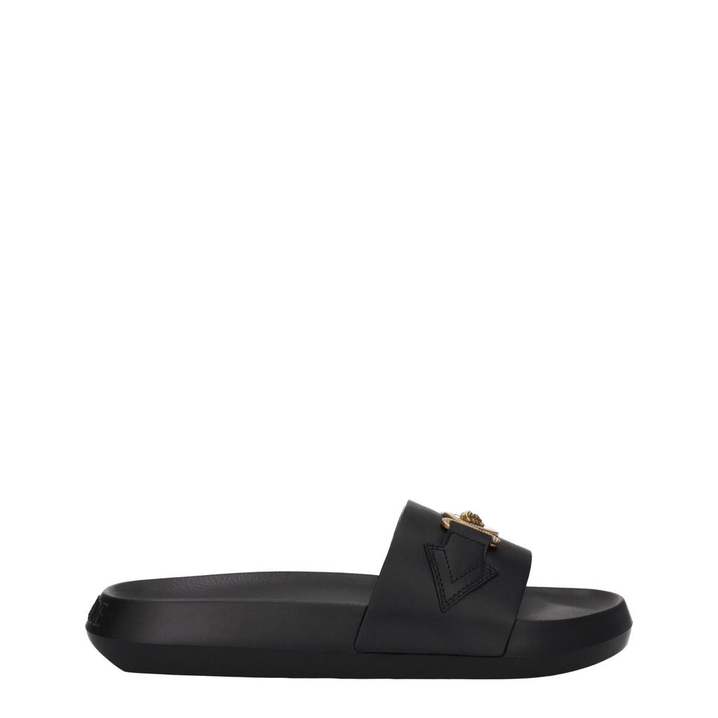 Versace Versace Black Leather Slipper
