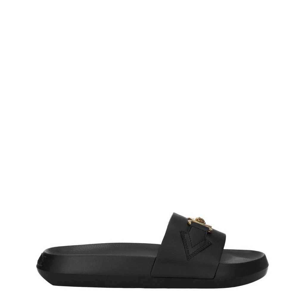 Versace Versace Black Leather Slipper 1