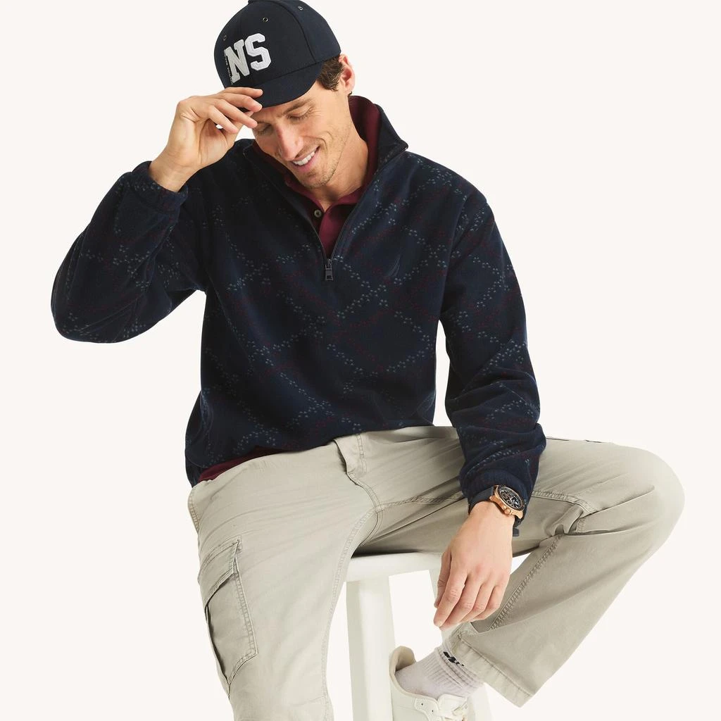 Nautica Mens Printed Nautex Fleece Half-Zip Pullover from Premium Outlets