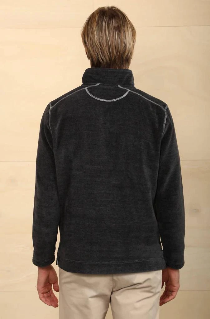 True Grit Apres Lux Chenille & Sherpa 1/4 Zip Pullover In Charcoal 2