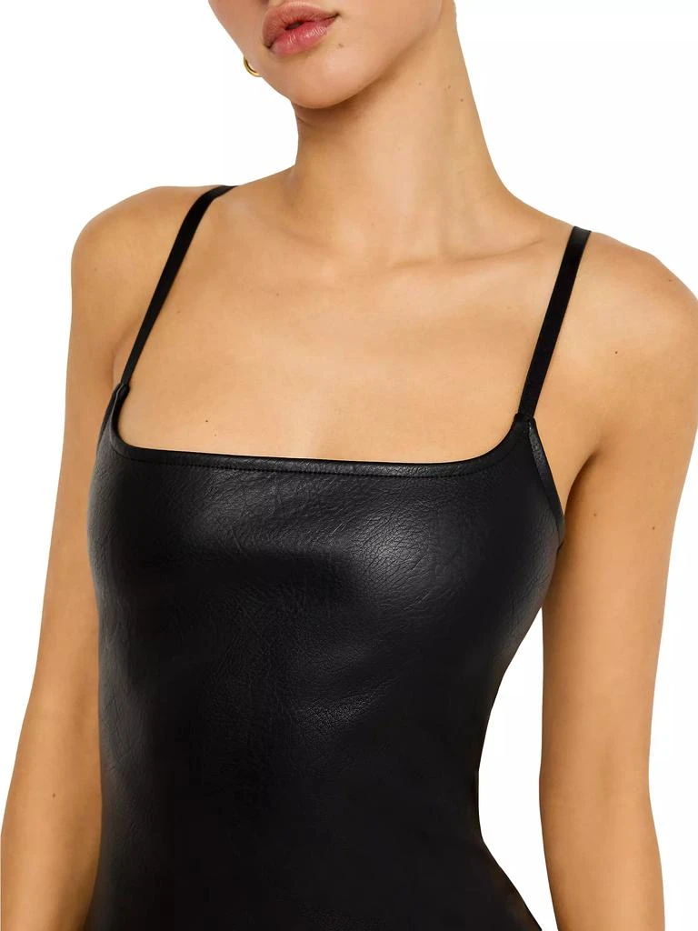 Good American Faux Leather Body-Con Minidress 6