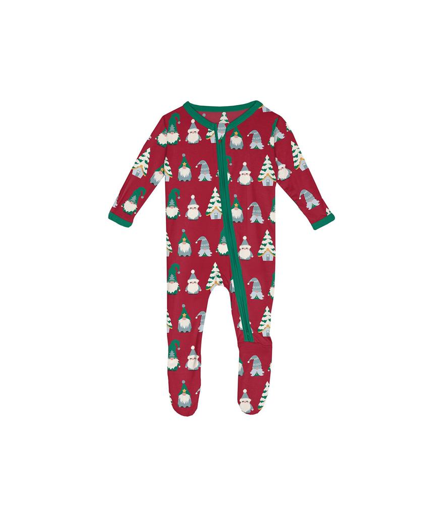 KicKee Pants Print Footie with 2 Way Zipper (Infant)