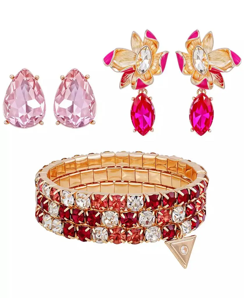 GUESS 3-Pc. Metal-tone Bracelet and Stud Earrings Set