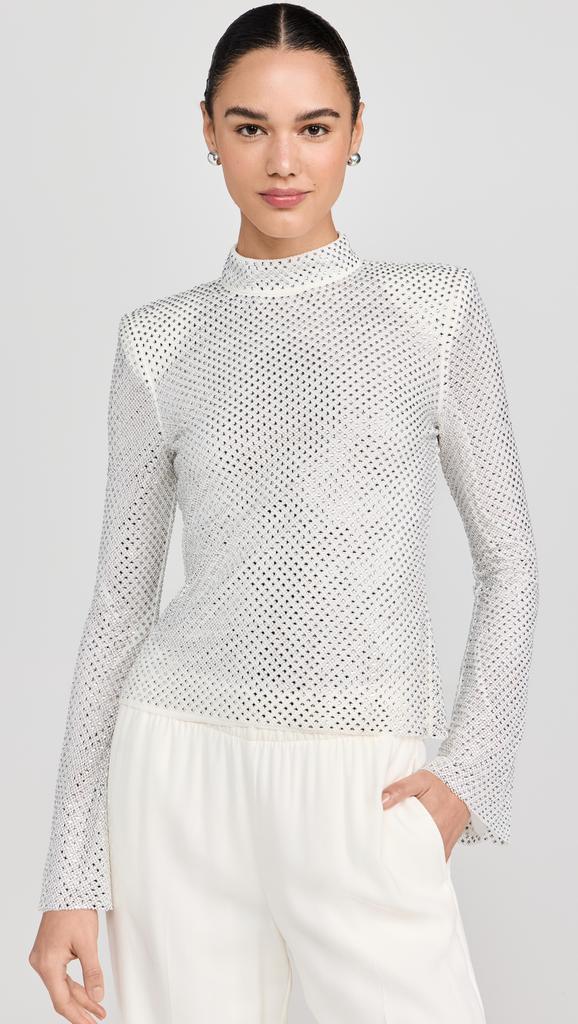 silver fishnet top