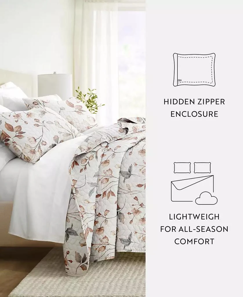 IENJOY HOME Russet Floral Reversible 3-Pc. Quilt Set 5