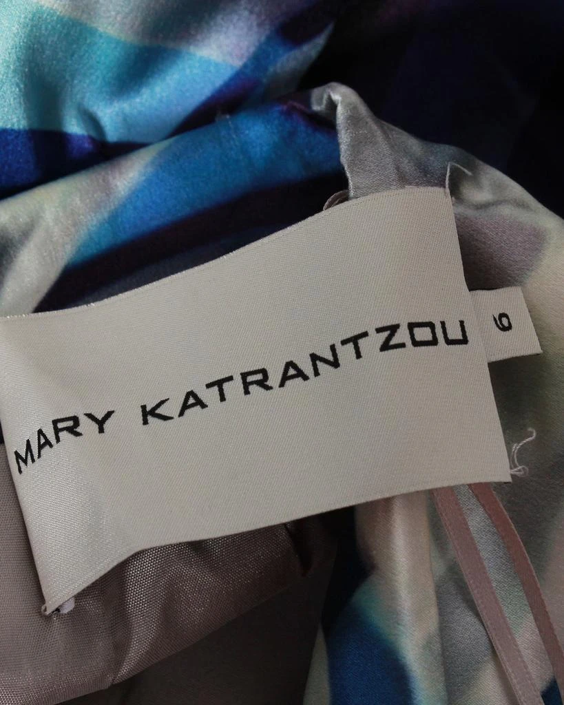 MARY KATRANTZOU Printed Skirt in Blue Silk 3