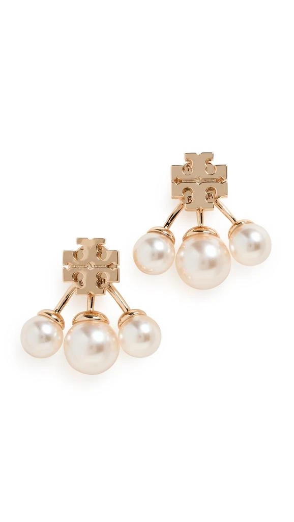 Tory Burch Tory Burch Women
s Kira Pearl Front-Back Earrings, Tory Gold/Cream, One Size