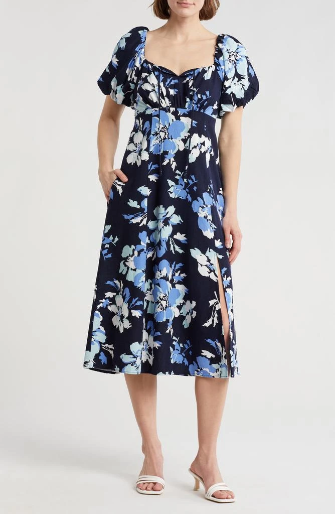 Ellen Tracy Floral Balloon Sleeve Maxi Dress 1