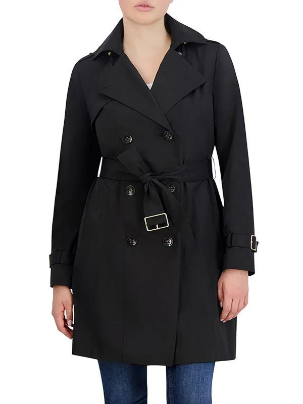 Cole Haan Double Breasted Hood Trench Coat 1