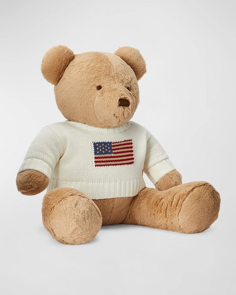 Ralph Lauren Kid's Large Flag Sweater Plush Polo Teddy Bear 2