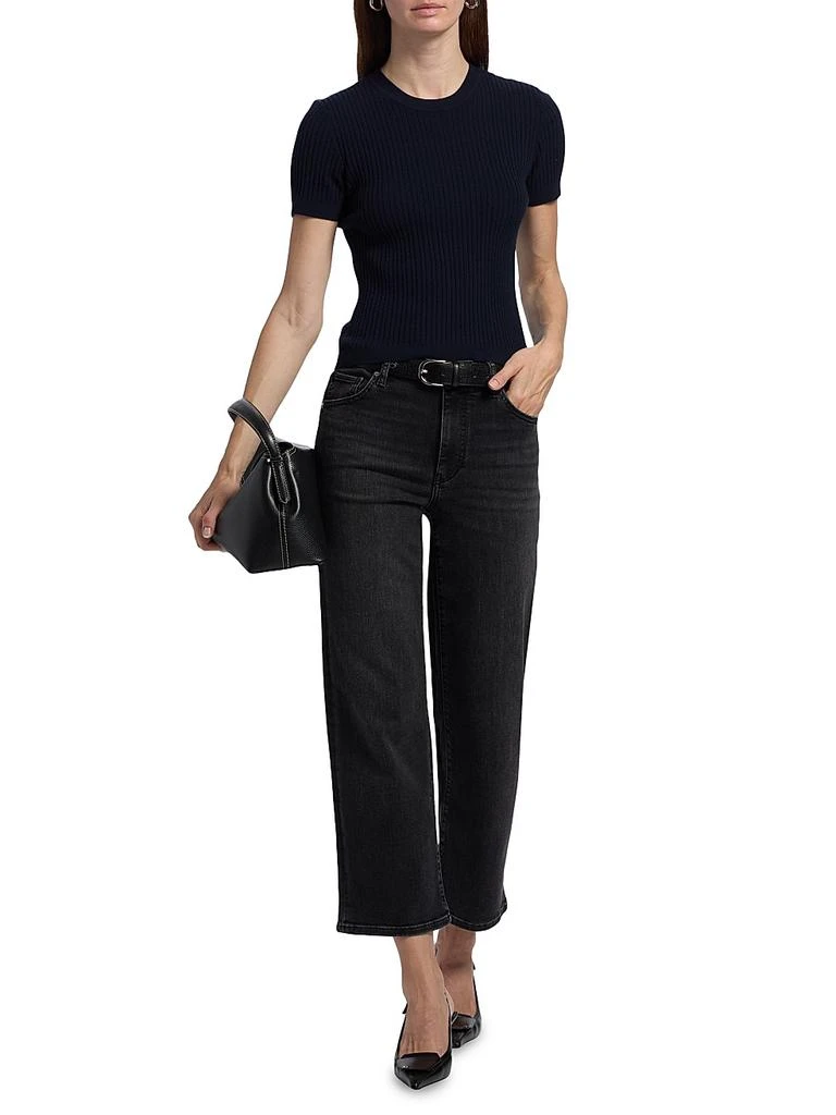 FRAME The Mellow Mid-Rise Crop Straight-Leg Jeans 2