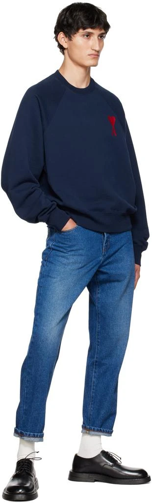 AMI SSENSE Exclusive Navy Sweatshirt 4