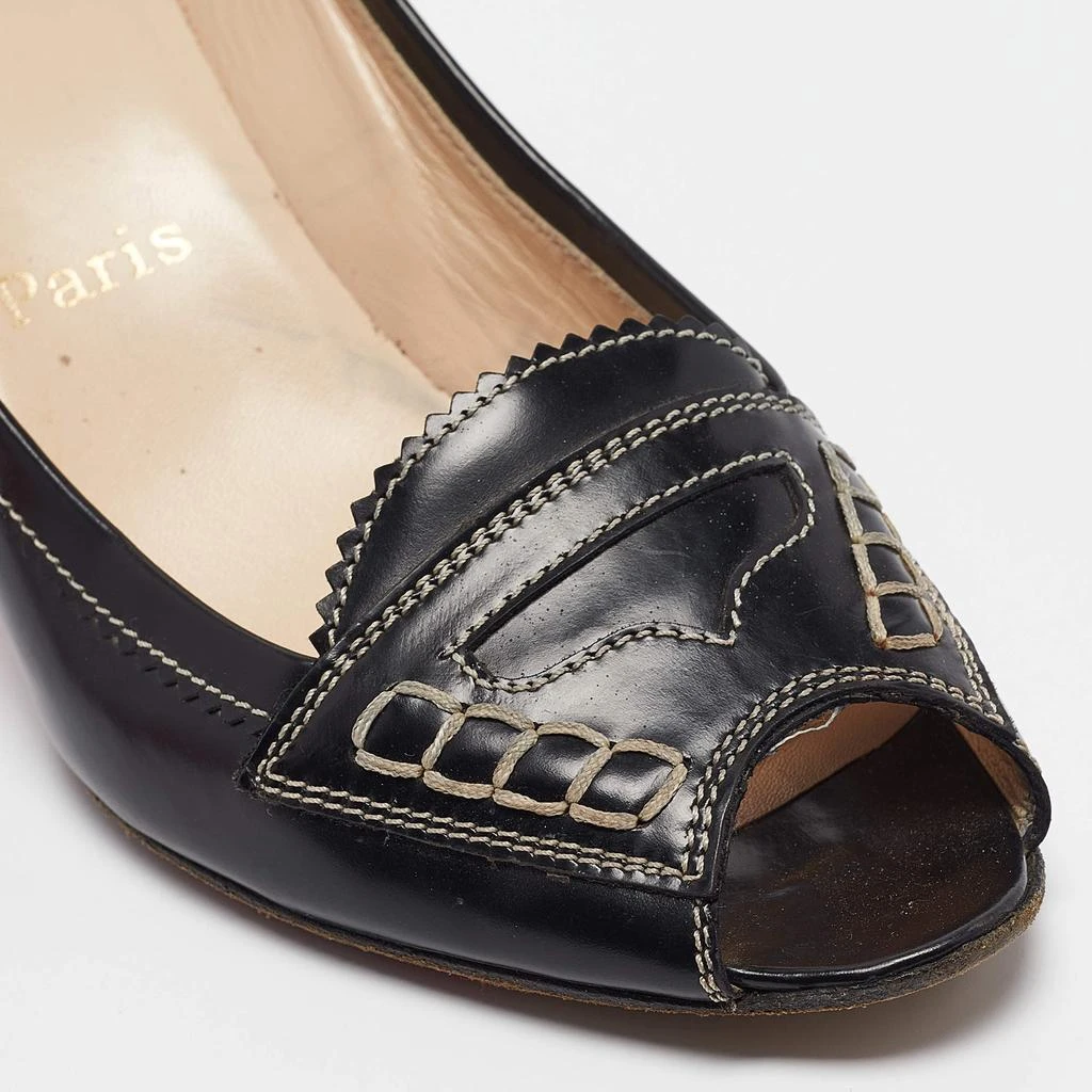Christian Louboutin Christian Louboutin Black Leather Peep Toe Pumps Size 38.5 7