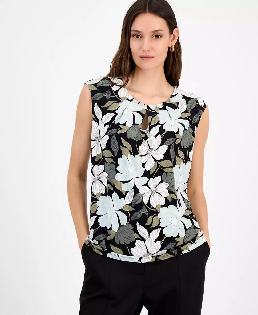 Kasper Women's Shimmer Twill Scoop-Neck Sleeveless Top