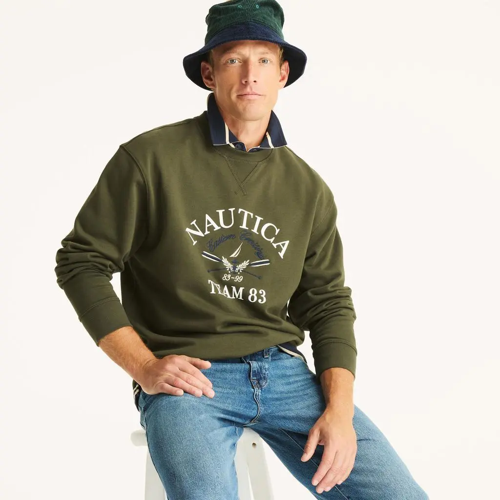 Nautica Mens Fleece Crewneck Sweatshirt