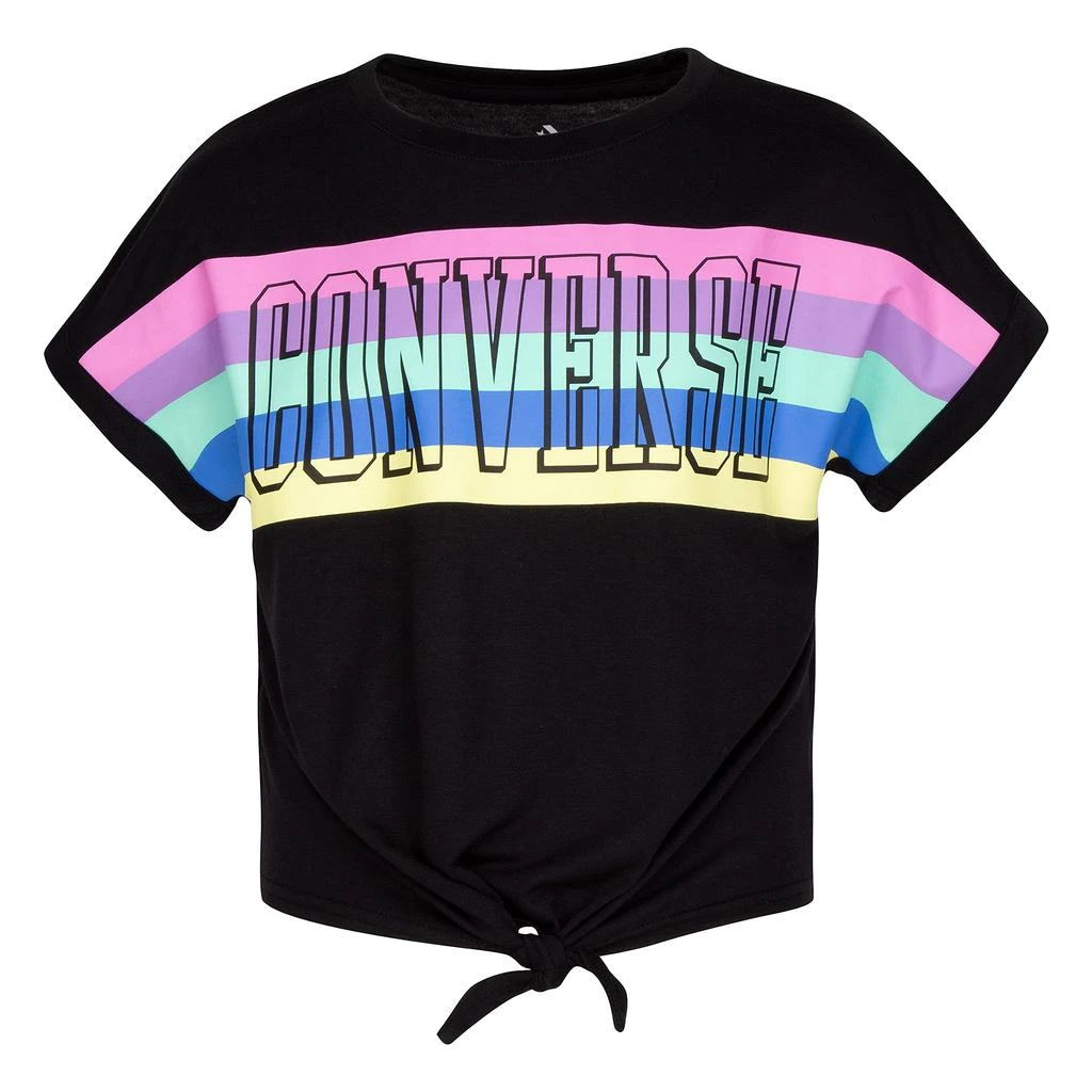 Converse Striped Front Tie Top (Big Kids) 1