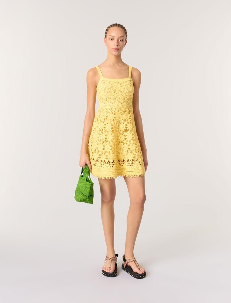 Maje Maje Woman's cotton Crochet strappy mini dress for Spring/Summer
