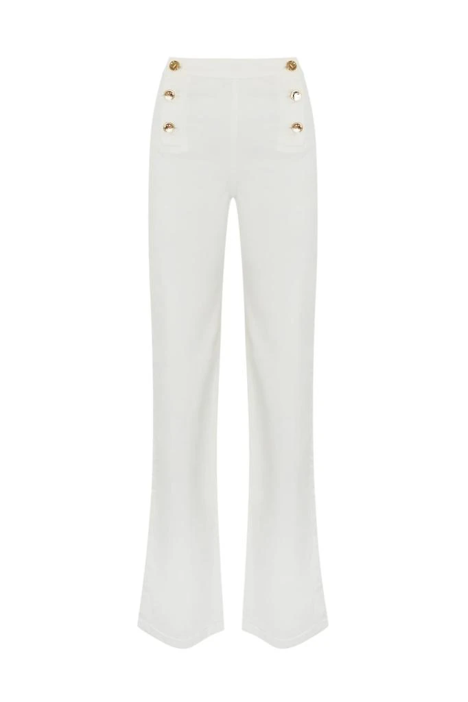 TwinSet Wide Leg Trousers In White Denim 1