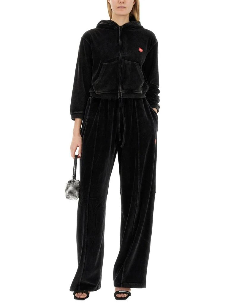Alexander Wang T By Alexander Wang Zipped Velvet Hoodie 3