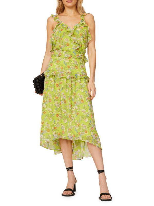 MARISSA WEBB Ruffle Floral Midi Dress