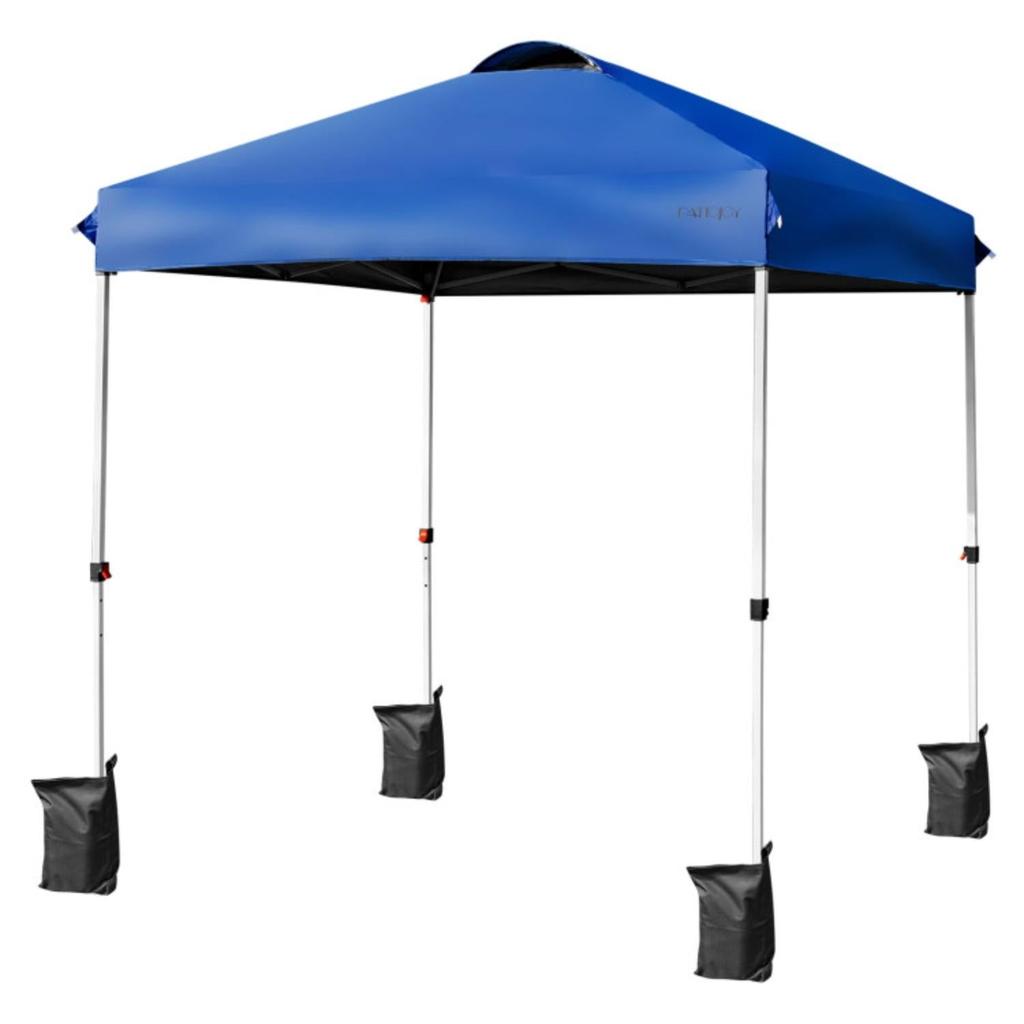 Hivvago 6.6Â  x 6.6 Feet Outdoor Pop Up Camping Canopy Tent with Roller Bag-Blue