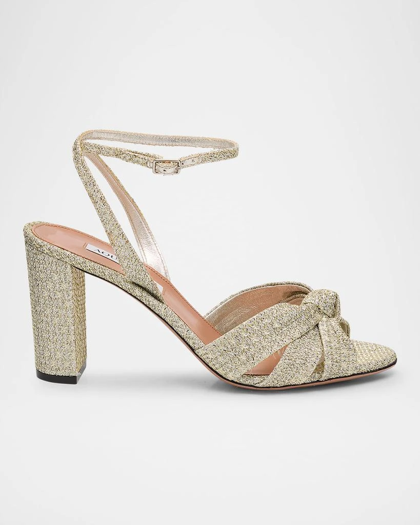 Aquazzura Honeycomb Nina Knot Ankle-Strap Sandals 1