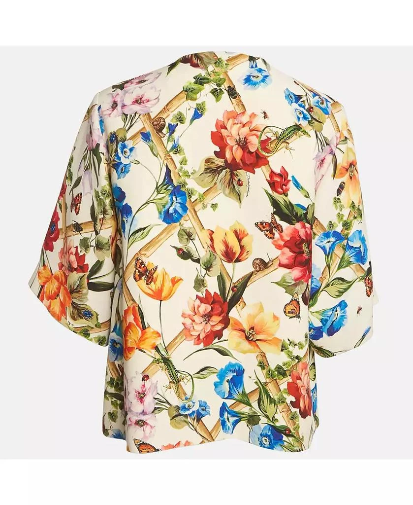 Pre-Owned Dolce 
Gabbana Women
s Cream Floral Printed Crepe Button Front Jacket 5