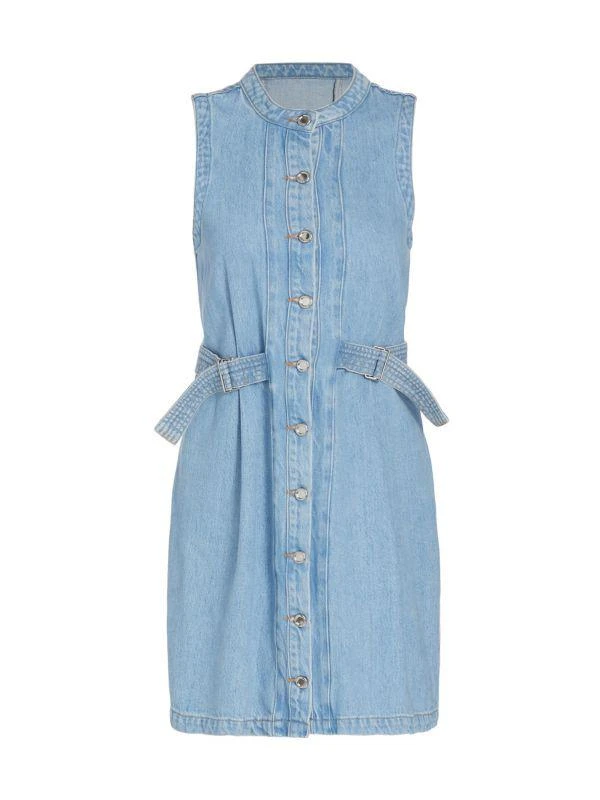 Derek Lam Camille Side Buckle Cotton-Blend Minidress 6