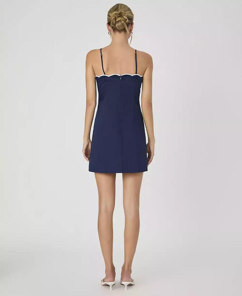 French Connection Women's Alexis Cotton Scallop Mini Dress